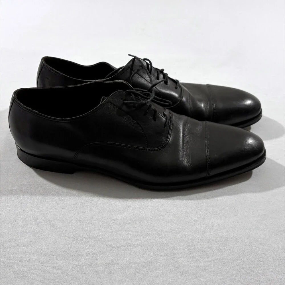 To Boot New York Adam Derrick Shoes Cap Toe Calfskin Oxford Leather Black Sz 12